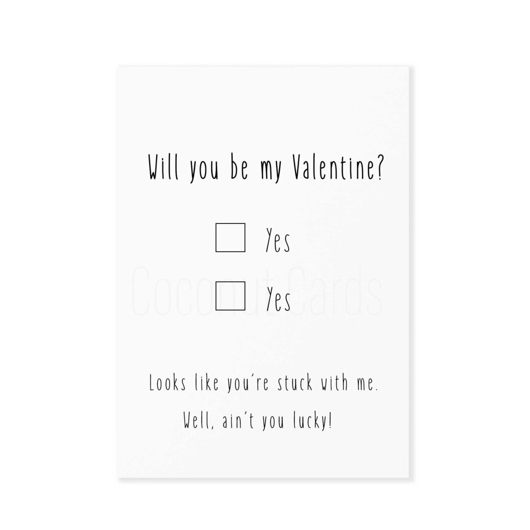 Will You Be My Valentine Card Happy Valentines Day Card Valentines