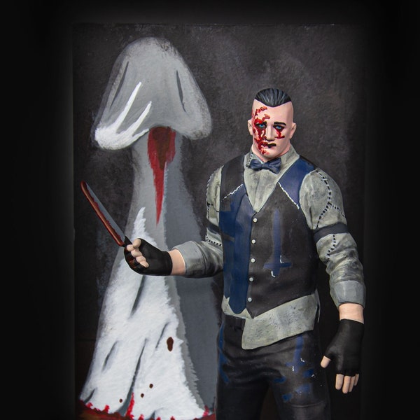 Figura Eddie Gluskin (The Groom), Outlast videojuego, diorama de videojuego