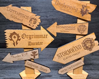 World of Warcraft Classic video game sign, wood decor