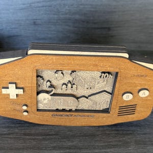 Game Boy Advance (GBA) - Wooden Console - Video Game Diorama image 5