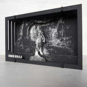 Diorama del videogioco Dark Souls, decorazione in legno