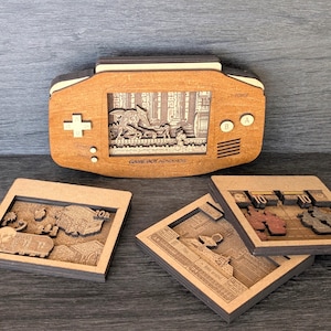 Game Boy Advance (GBA) - Console en bois - Diorama de jeux vidéo