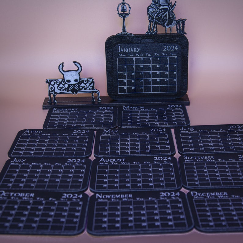 Hollow Knight Video Game Calendar, Wooden Decoration, 2024 Calendar Etsy