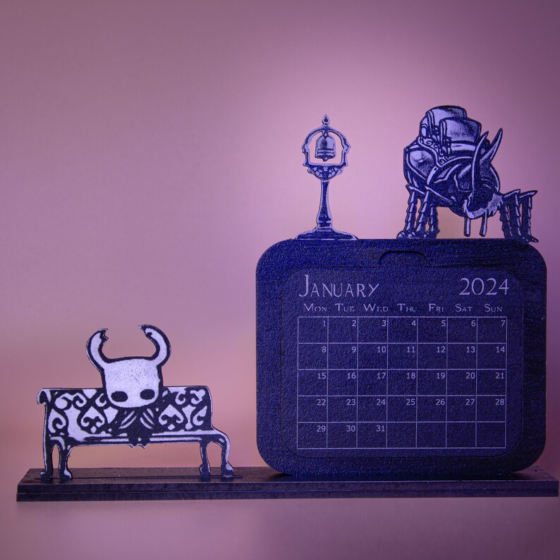 Hollow Knight Video Game Calendar, Wooden Decoration, 2025 Calendar Etsy