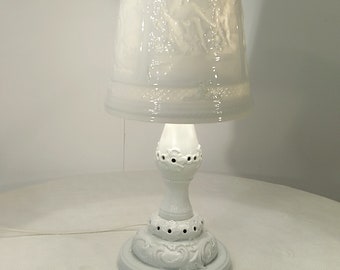 Spanish abat-jour lamp in porcelain