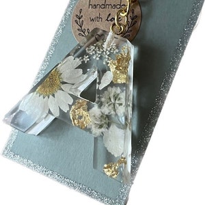 Personalized letter keychain epoxy resin l resin l gift idea l birthday l Mother's Day l Christmas l Easter image 2