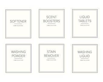 Cream Laundry Labels/Waterproof Minimalistic Labels for Laundry Storage Jars/Softener Jar Labels/Scent Booster Label/Self Adhesive Sticker