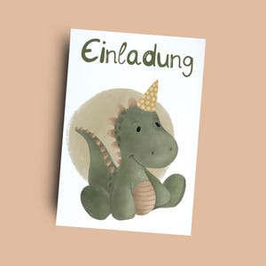 Einladungskarten Kindergeburtstag - Mädchen Jungen - KartenSet -Dino - Geburtstagsfeier - Einladung Mottoparty mit Vordruck - Dinosaurier A6