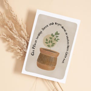 Hochzeitskarte - Grußkarte zur Hochzeit - Liebe - Regen Sonne - Postkarte mit Pflanze - Liebe Karte - Taufkarte Kommunion Karte - Brautpaar