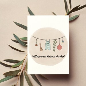 Geburtskarte - Willkommen, kleines Wunder - Postkarte zur Geburt - Babykarte - Glückwunsch zur Geburt - zum Verschenken an Mama und Papa