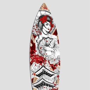 Decorative surfboard &quot;Geisha&quot;