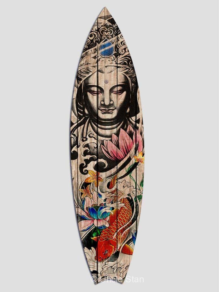 Decorative surfboard "Buddha"