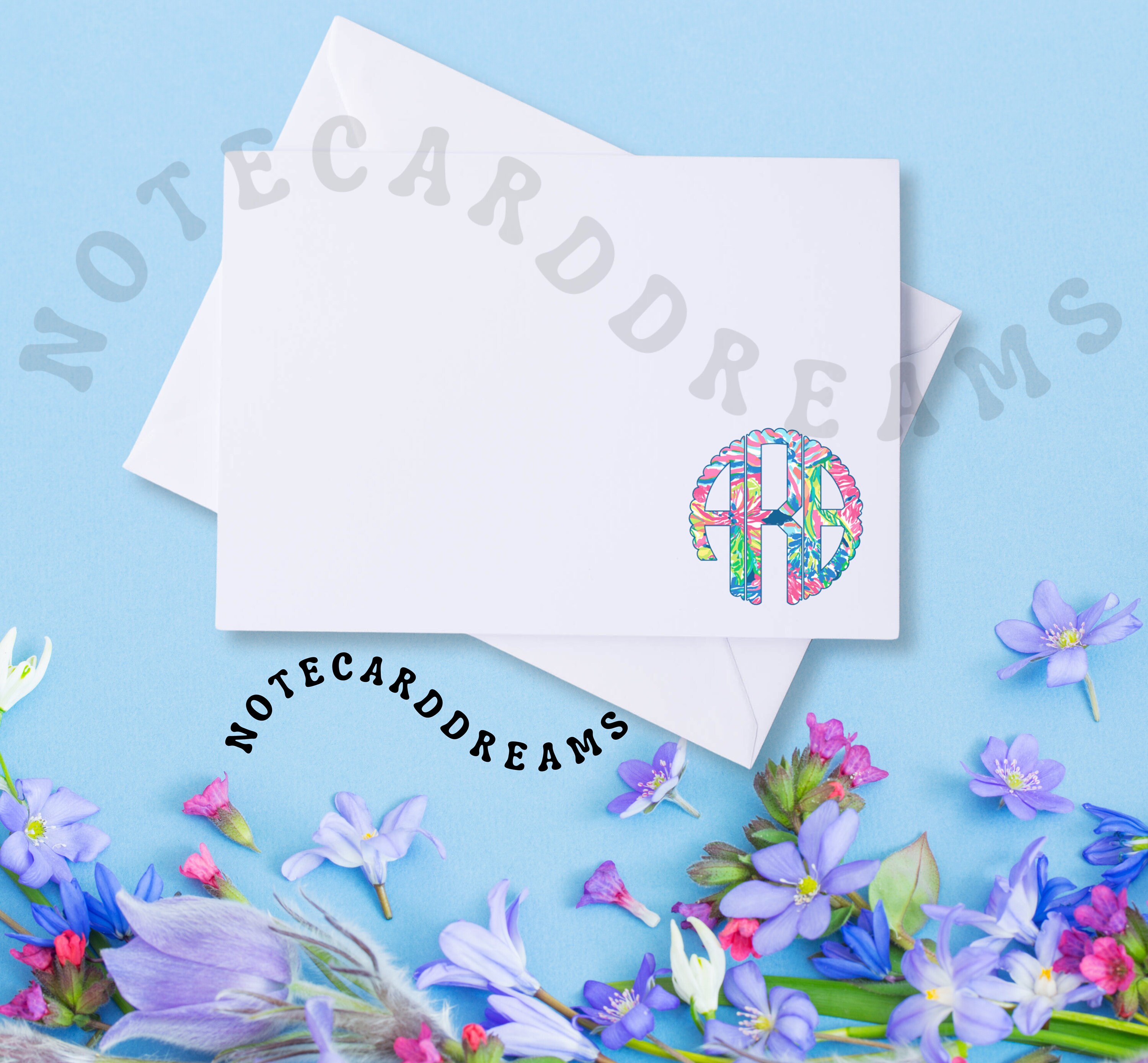 Bright Monogram Notecard Set, Variety Pack | Teacher Gift ...