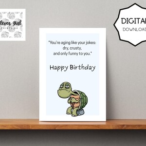 Funny Birthday Card for Adults | Sarcastic Digital Download Card | Printable Card for Friend, Him/Her | Instant Download