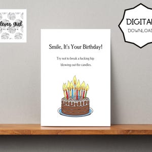 Funny Birthday Card for Adults | Sarcastic Digital Download Card | Printable Card for Friend, Him/Her | Instant Download