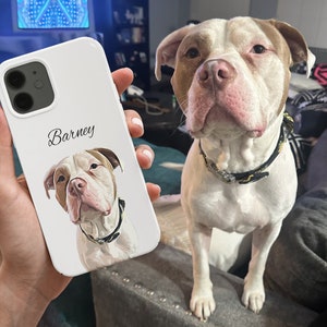 Custom Pet iPhone Case, Dog Photo iPhone Case with Name, Pet Portrait iPhone Case, Personalized Pet Lovers iPhone Case