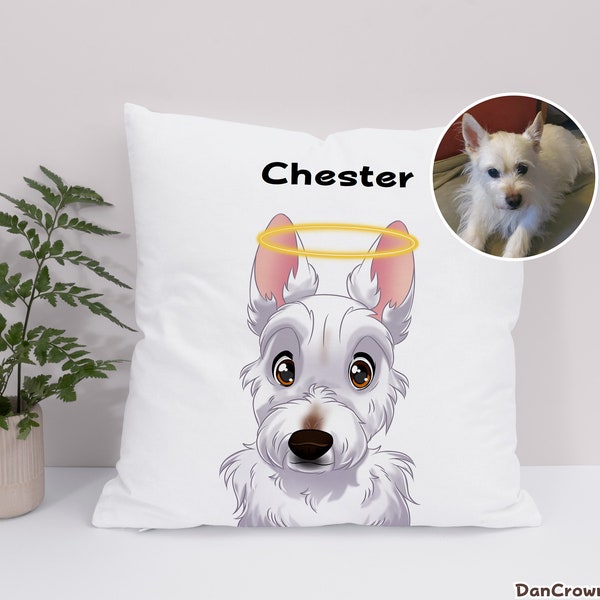 Custom Cartoon Dog/Cat Portrait Pillows, Personalized Pet Pillow Throw Pillow, Cartoon Pet Portrait Pillow Sided Printing, Gifts for Dog Mom