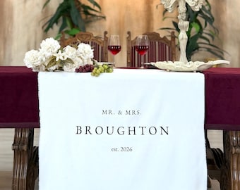 Wedding Table Decor, Custom Wedding Table Runner, Sweetheart Table Decor, Custom Sweetheart Table Runner
