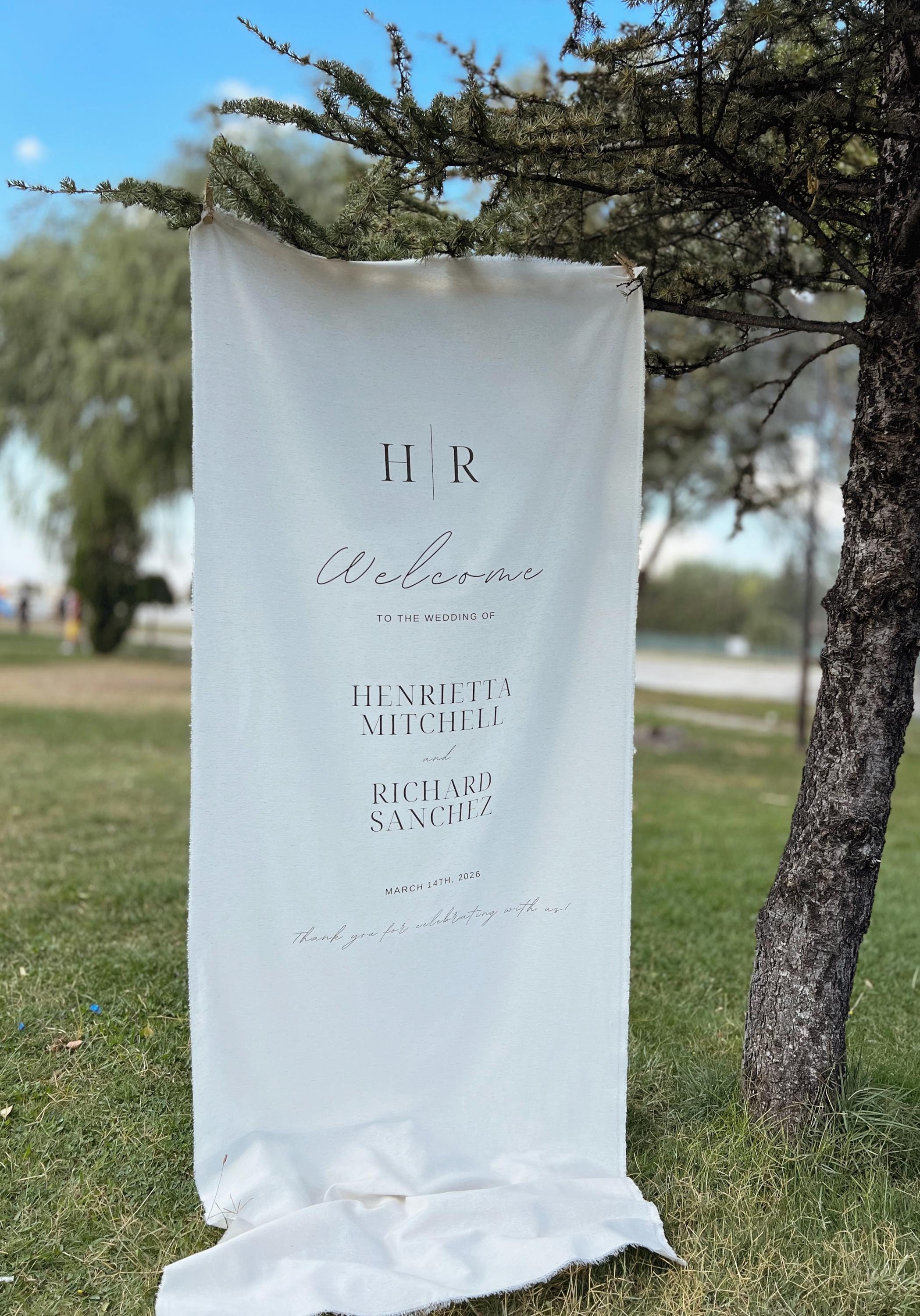 Welcome Sign for Wedding | Personalized Fabric Wedding Sign | Custom Event Decor