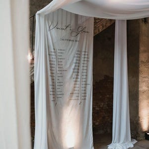Linen Fabric Wedding Seating Chart, Fabric Wedding Table Plan, Personalised Wedding Seating Chart Sign, Fabric Sign