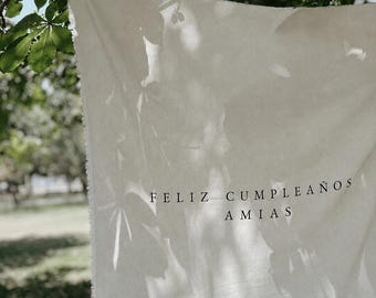 Letrero de cumpleaños de tela personalizado, Pancarta de cumpleaños personalizada con nombre, Cumpleaños bohemio