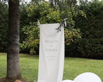 Custom Wedding Sign | Welcome Sign for Wedding | Personalized Fabric Wedding Sign | Custom Event Decor