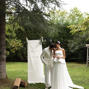 Cartello personalizzato per matrimonio in tessuto / Cartello personalizzato per matrimonio / Cartello di benvenuto per matrimonio / Decorazione personalizzata per eventi