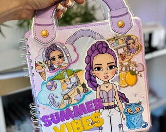 Summer Vibes Interactive Quiet Book | Dress-Up Doll Activity Busy Book for Girls