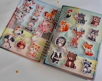 Toddler Busy Book: Interactive Learning with Stick-On Animals, Shapes, Numbers, Colors