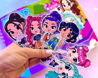 K-Pop Battle Paper Doll Book, Printable Dress Up Dolls, Kawaii Anime Activity Book