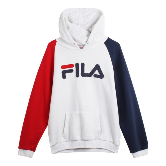 Vintage Fila Spellout Hoodie in White S - Etsy