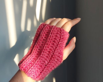 PDF Crochet Pattern Gloves, Ribbed Fingerless Gloves, Crochet Pattern, Wrist Warmers, Crochet Gifts For Crocheters