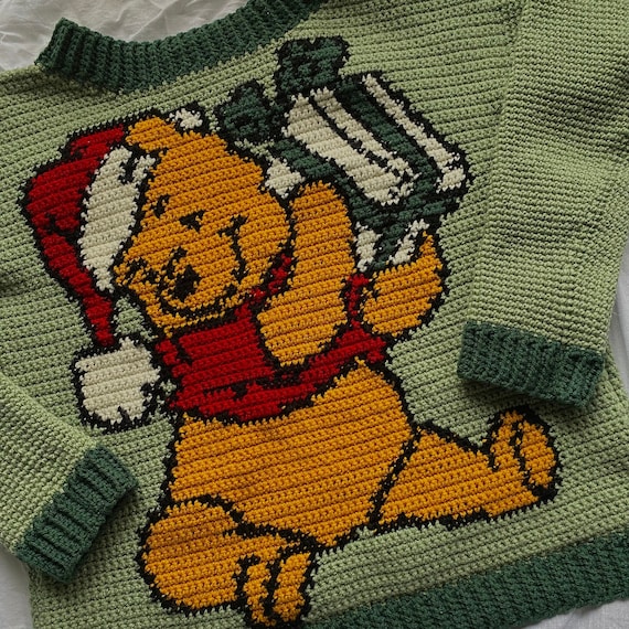 PDF Crochet Pattern Christmas Crochet Pattern Sweater Pooh Bear Winnie the Pooh Christmas Sweater Crochet Gifts for Crocheters Etsy UK