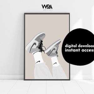 Air jordan sneaker poster wall art - Beige | Sneaker head gifts, Sneakerhead poster, Sneakerhead office decor, Sneaker art, digital download