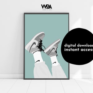 Air jordan sneaker poster wall art - Green | Sneaker head gifts, Sneakerhead poster, Sneakerhead office decor, Sneaker art, digital download