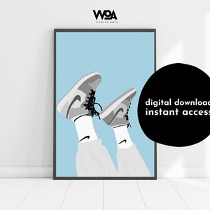 Air jordan sneaker poster wall art - Blue | Sneaker head gifts, Sneakerhead poster, Sneakerhead office decor, Sneaker art - digital download