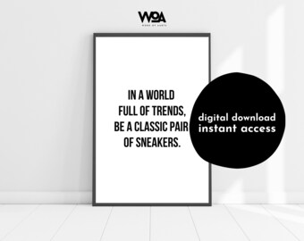 Sneaker-Poster Wandkunst - Sneaker-Kopf-Geschenke, Sneakerhead-Poster, Sneakerhead-Bürodekor, Sneaker-Kunst, Männerhöhlen-Idee, digitaler Download