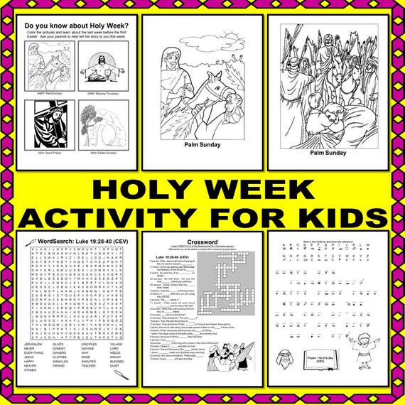 Holy Week Activities For Kids Printable