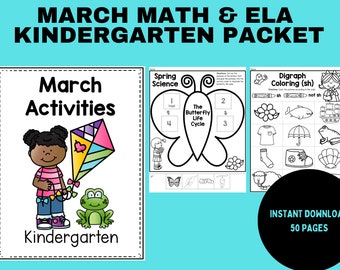 Maart Wiskunde- en ELA-werkbladen | Kleuterschool