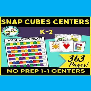 Snap Cubes Math Centers | No Prep Worksheets