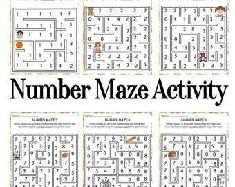 Nummers doolhof printables