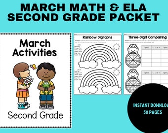Maart Wiskunde- en ELA-werkbladen | Afdrukbare items 2e leerjaar