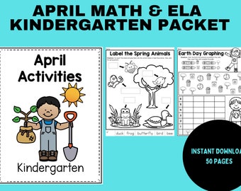 Wiskunde- en ELA-werkbladen april | Kleuterschool
