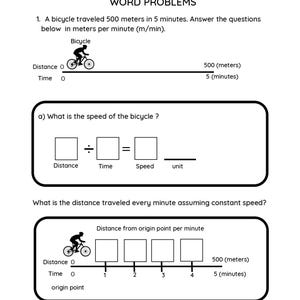 Speed, Distance, and Time Worksheets - Etsy