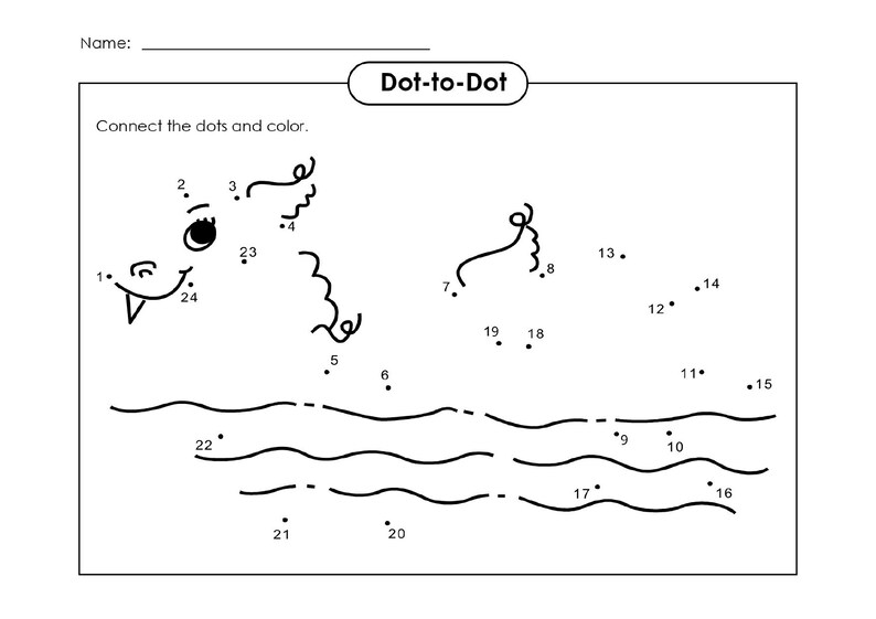 Dot to Dot Connect Worksheets - Etsy