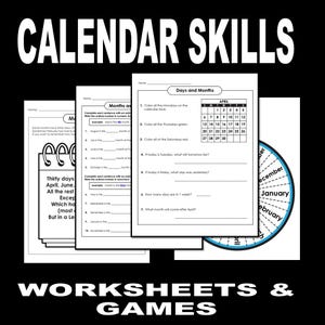 Calendar Skills and Worksheets for Students - Etsy