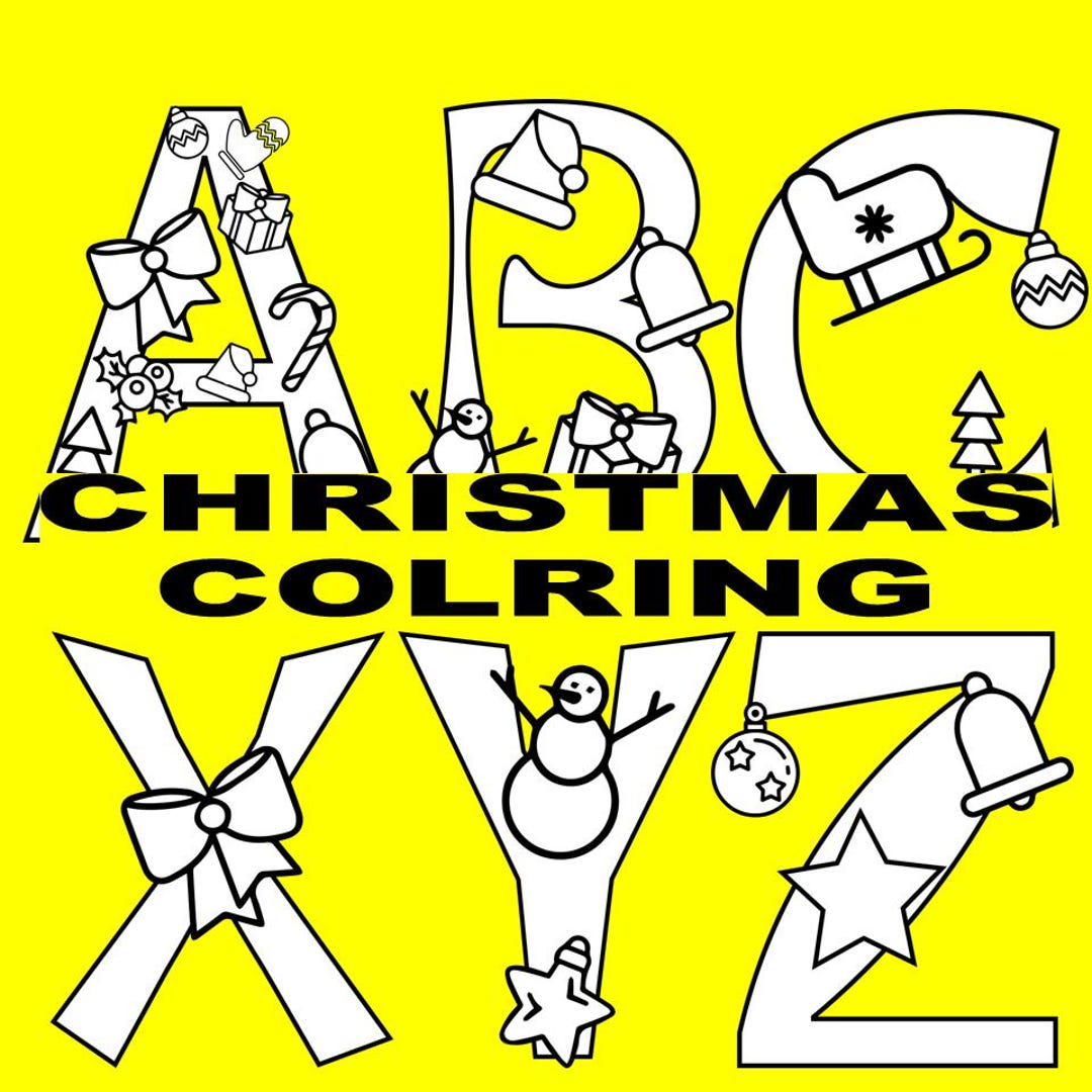 Christmas Coloring Letters - Etsy