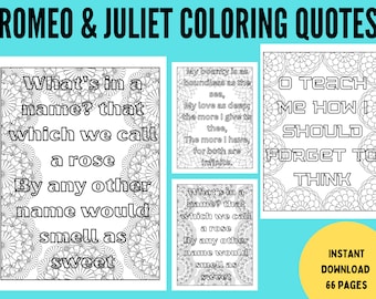 Romeo and Juliet Coloring Quotes