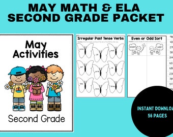 Wiskunde- en ELA-werkbladen mei | Afdrukbare items 2e leerjaar