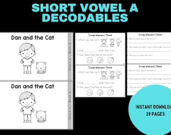 Decodables – Short Vowel A  - Phonological Awareness Activities